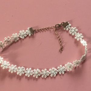 white crochet choker necklace